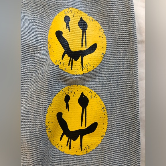 BAD JOKE CROPPED DENIM JACKET SIZE: MEDIUM - Picture 6 of 9